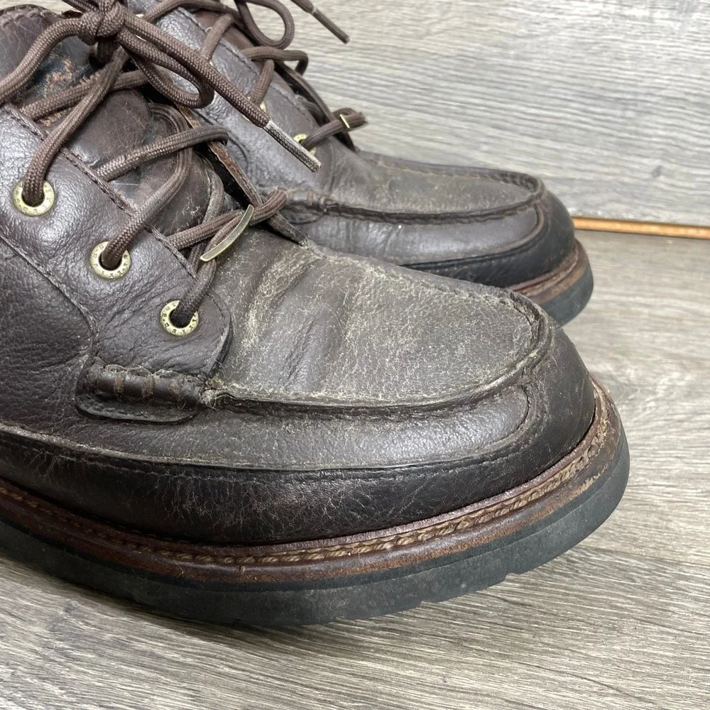 VTG Red Wing Irish Setter Shoes Mens 12 Brown Leather Moc Toe Oxford Work Rugged